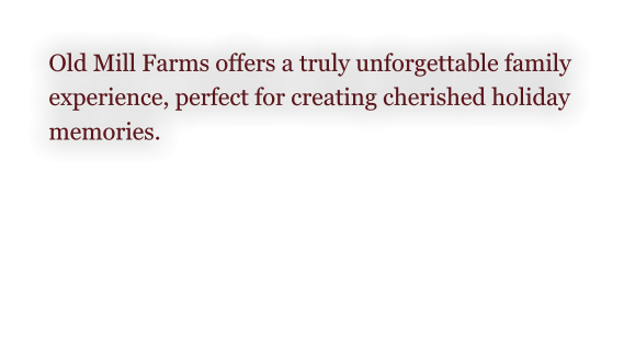 Old Mill Farms offers a truly unforgettable family experience, perfect for creating cherished holiday memories.
